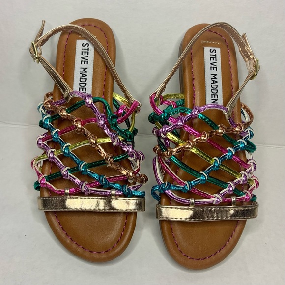 NWOT Steve Madden Multi-Color Flat Sandal - Picture 3 of 8